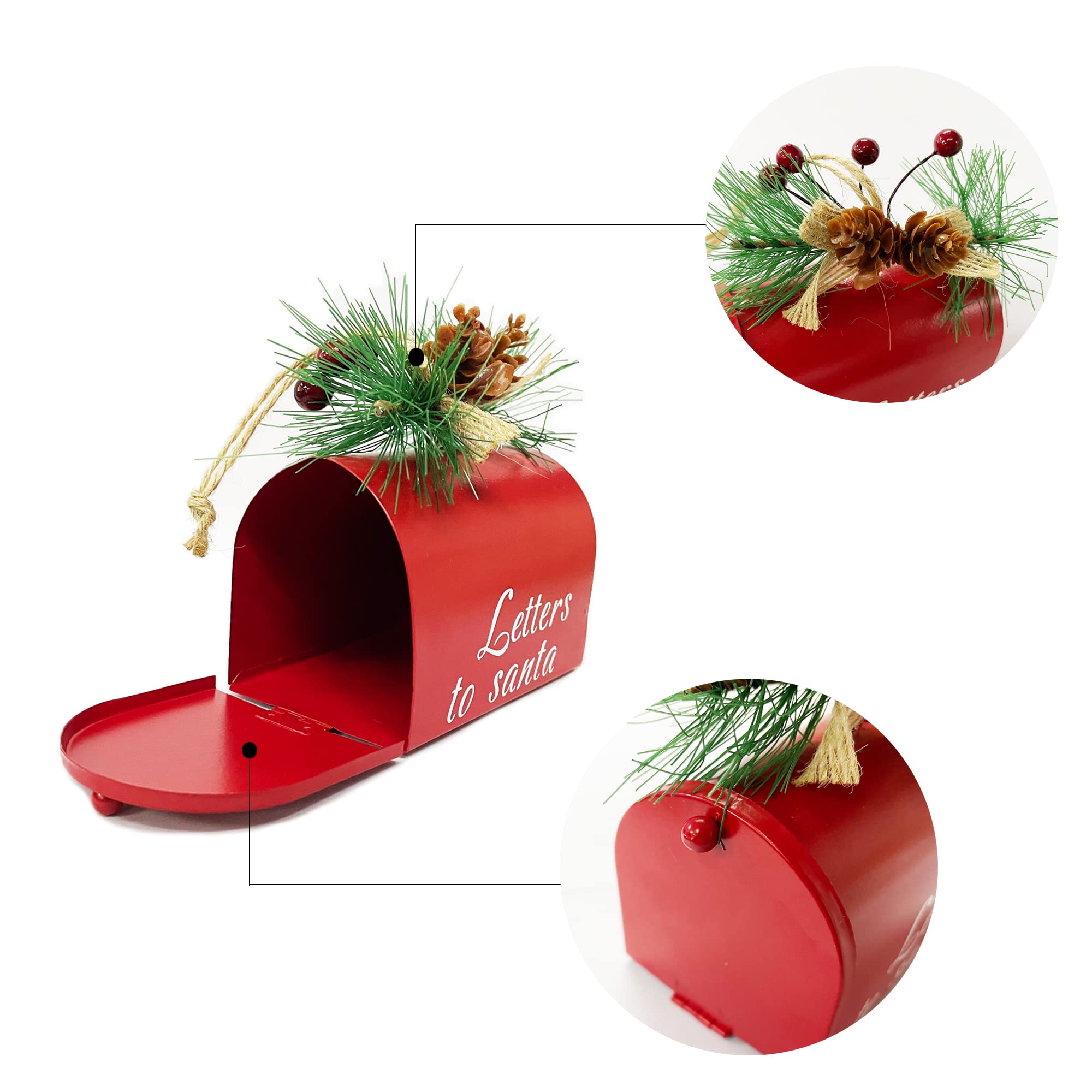 Mini Mailbox Christmas Tree Decorations Letters to Santa Xmas Hanging Ornaments Holiday Decor - Image 4