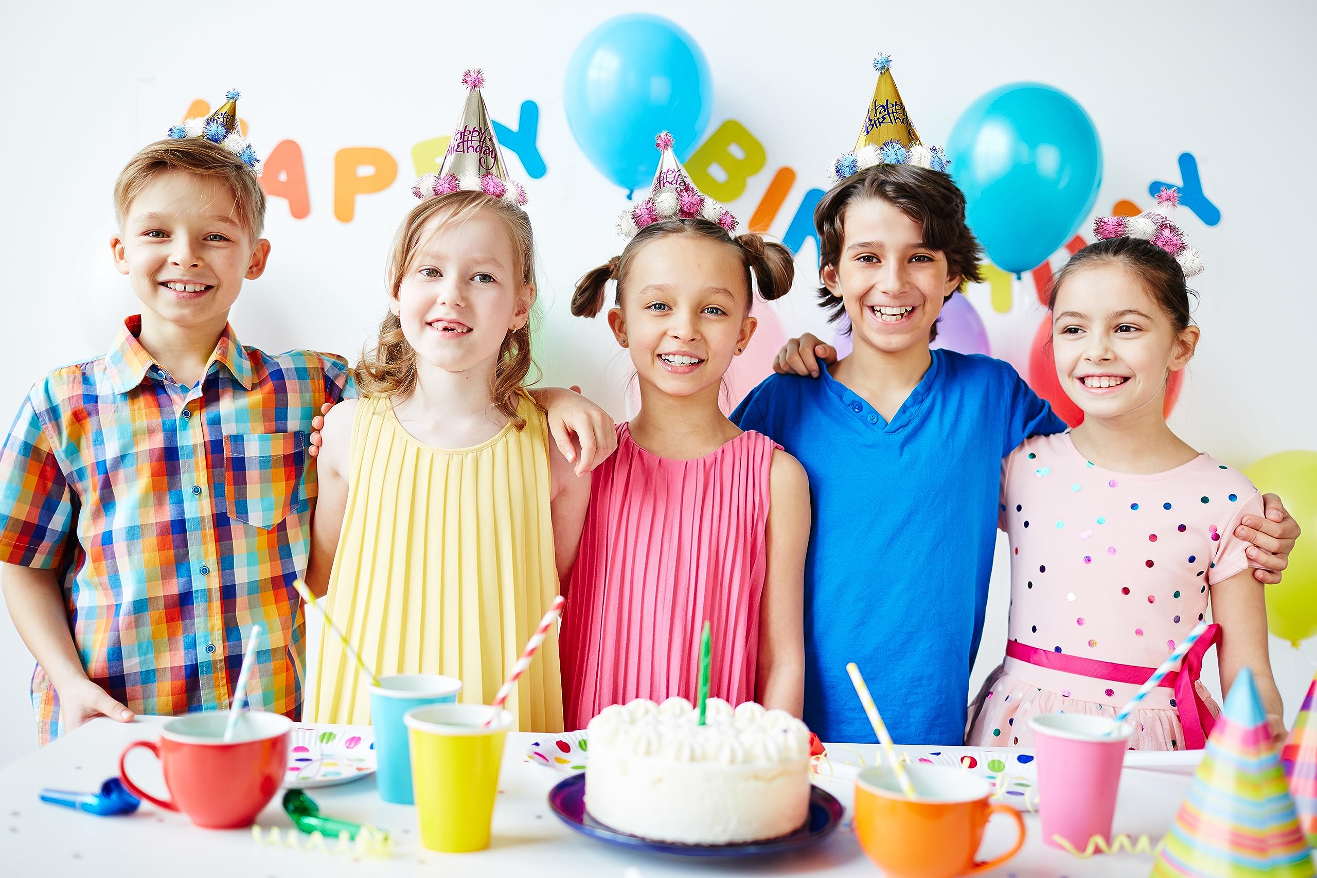 TSJ 10 PCS Happy Birthday Hats Cone Party Hats Birthday Party Hats for Kids Adults - Image 3