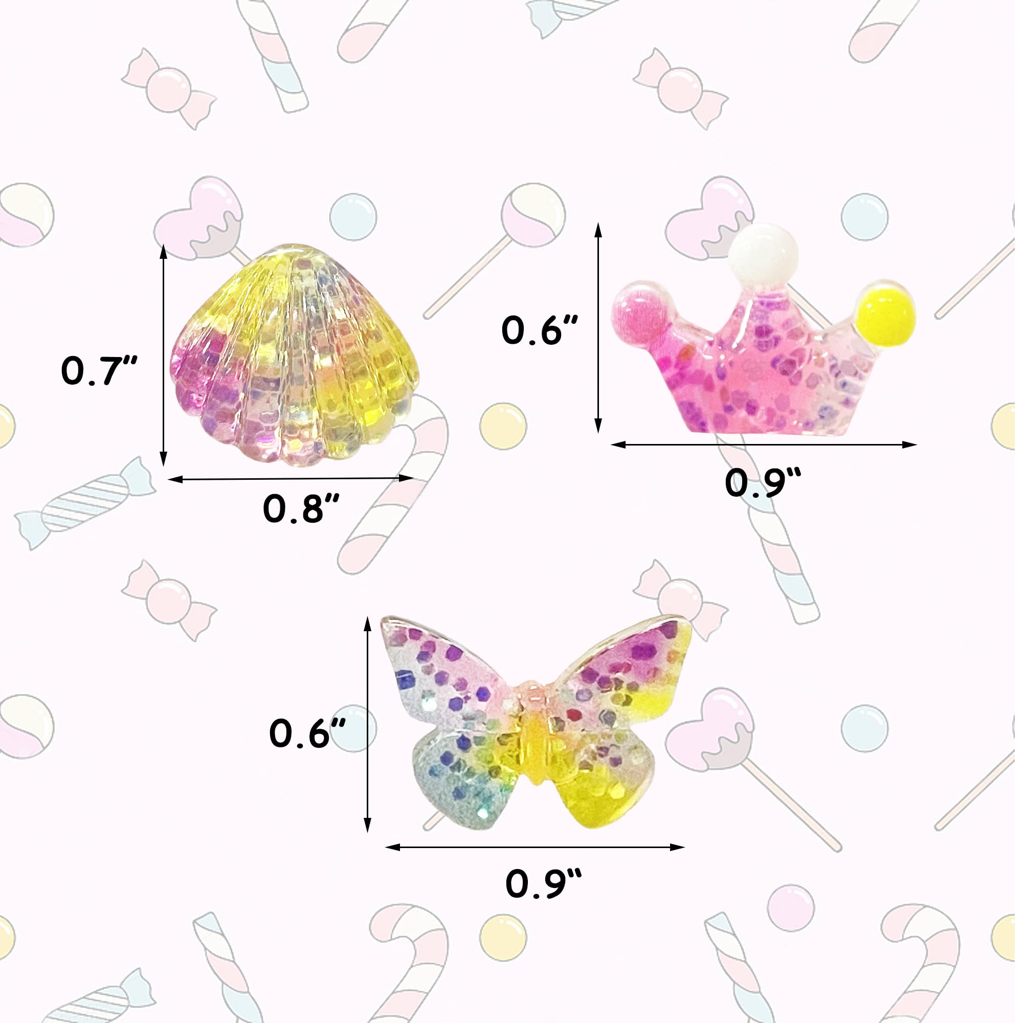 TSJ 12 PCS Cupcake Topper Rings Plastic Cake Decorations Butterfly Crown Shell Colorful Rings Dress Up Party Accessories - Image 4