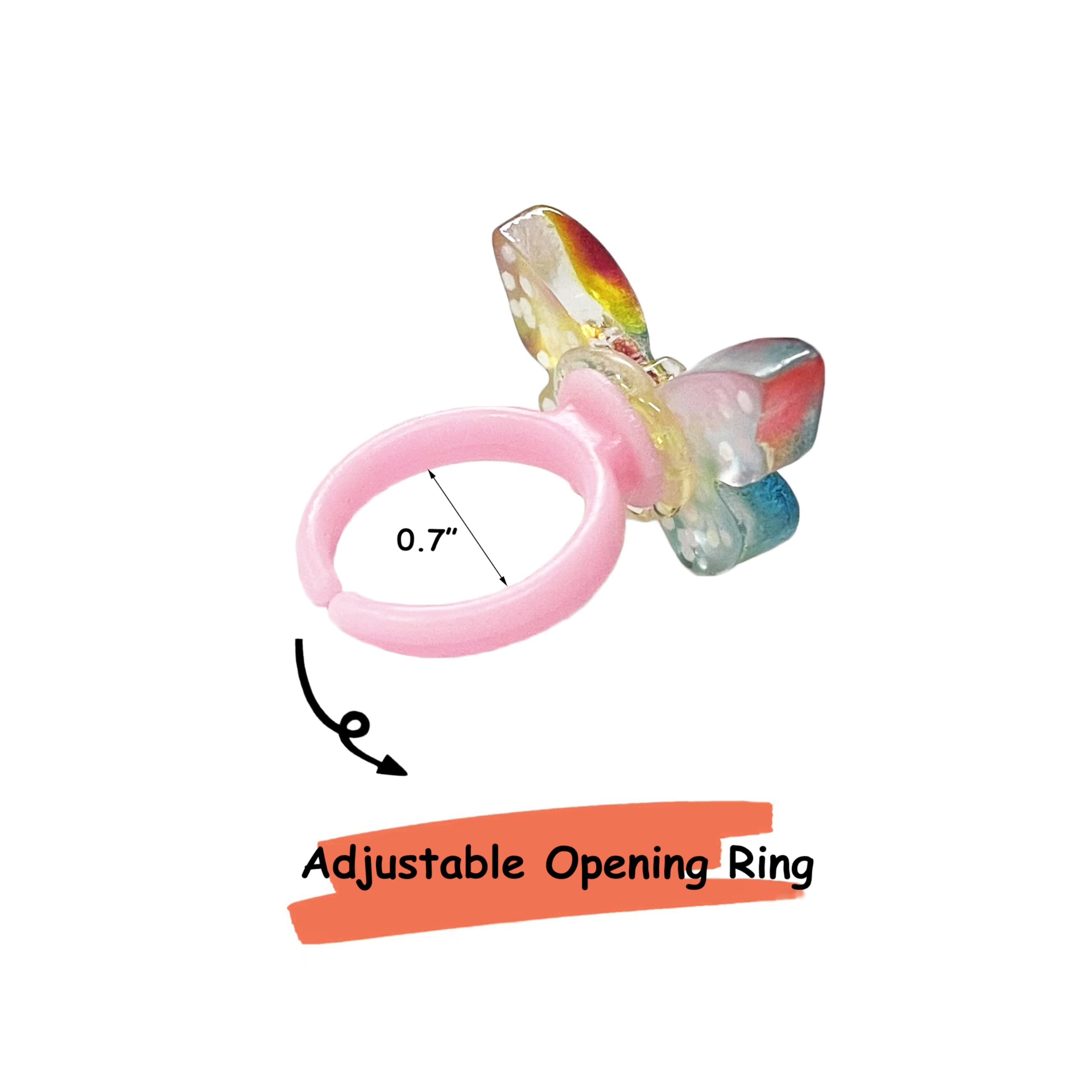 TSJ 12 PCS Cupcake Topper Rings Plastic Cake Decorations Butterfly Crown Shell Colorful Rings Dress Up Party Accessories - Image 5