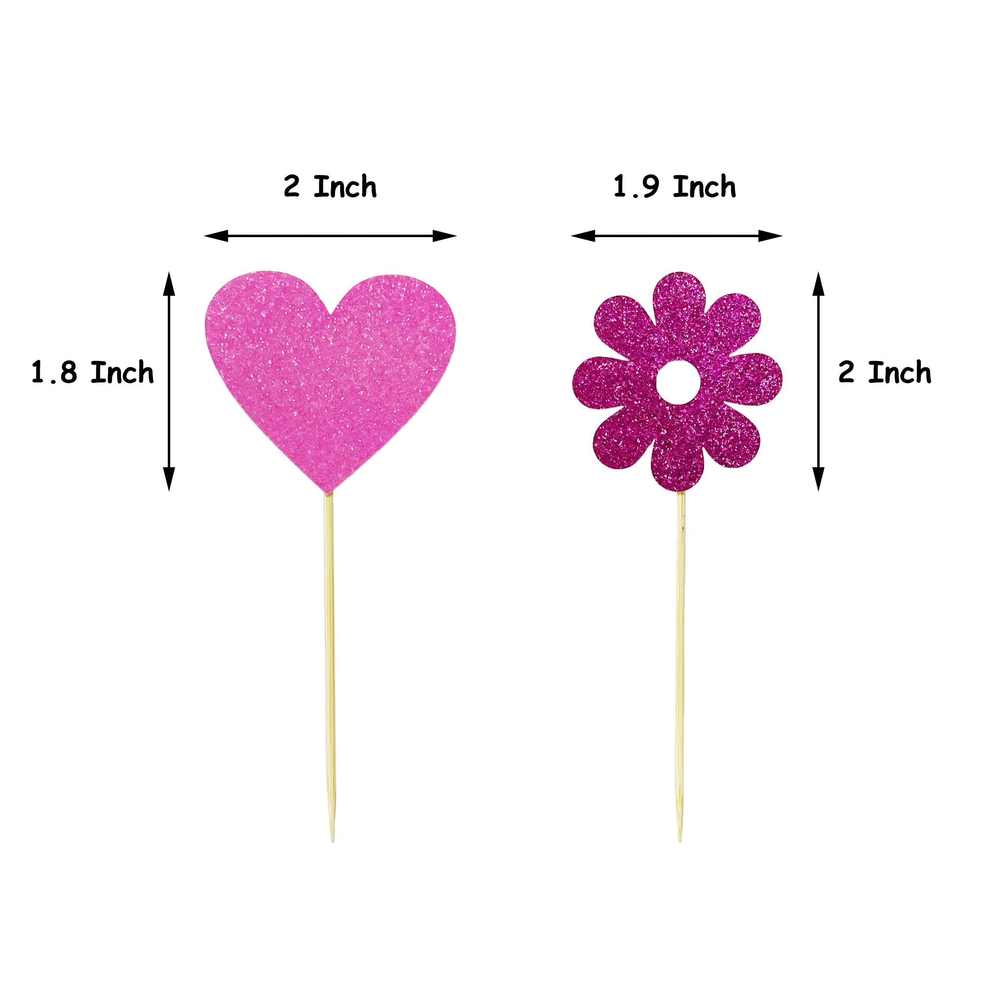 TSJ 16 PCS Heart Cupcake Toppers Glitter Love Cupcake Picks for Valentine’s Day, Mother’s Day, Bridal Shower, Wedding, Birthday Party Decorations - Image 5