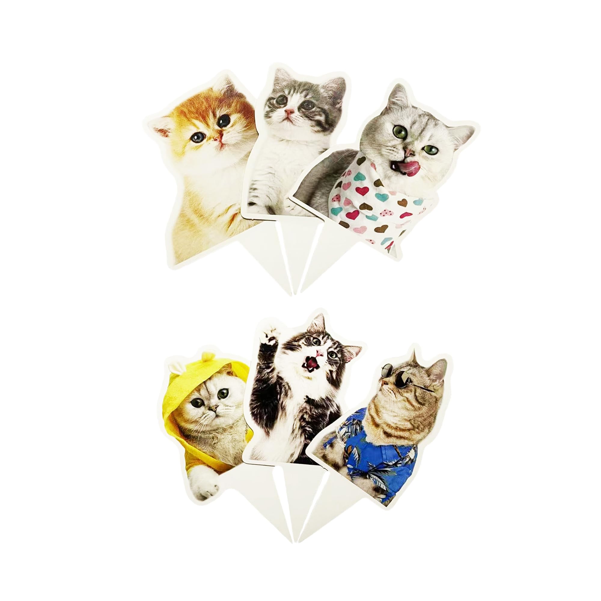 TSJ 24 PCS Cat Cupcake Toppers Kitten Cake Toppers Cupcake Decor for Cat Themed Birthday Party Baby Shower - Image 5