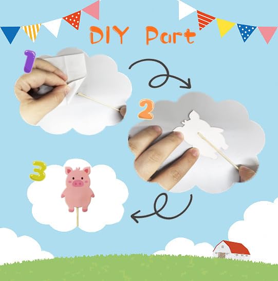 TSJ 24PCS Animal Themed Costume Hats Birthday Party Headband, Farm Cupcake Toppers for Farm Themed Party Favors - Image 6