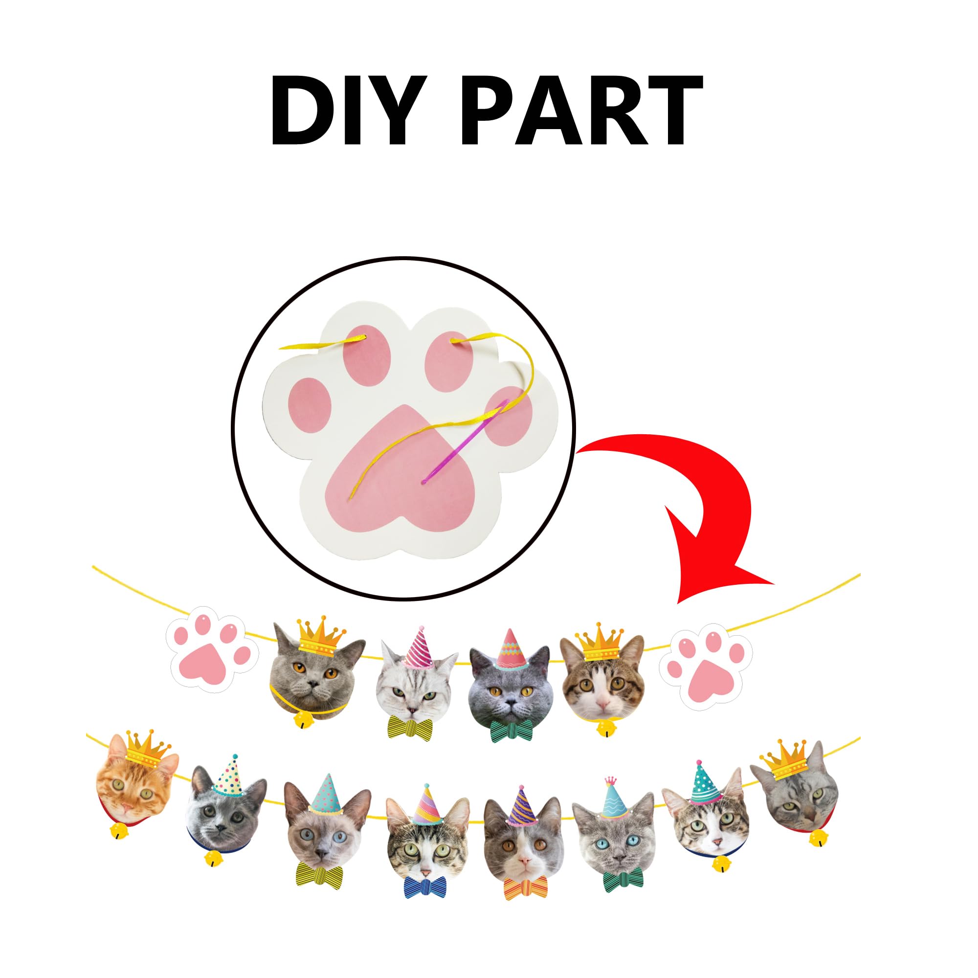 TSJ 42 PCS Cat Birthday Party Decorations Cat Theme Party Supplies Kitten Party Favors Include Cat Cupcake Toppers Happy Birthday Banner Cat Balloons - Image 4