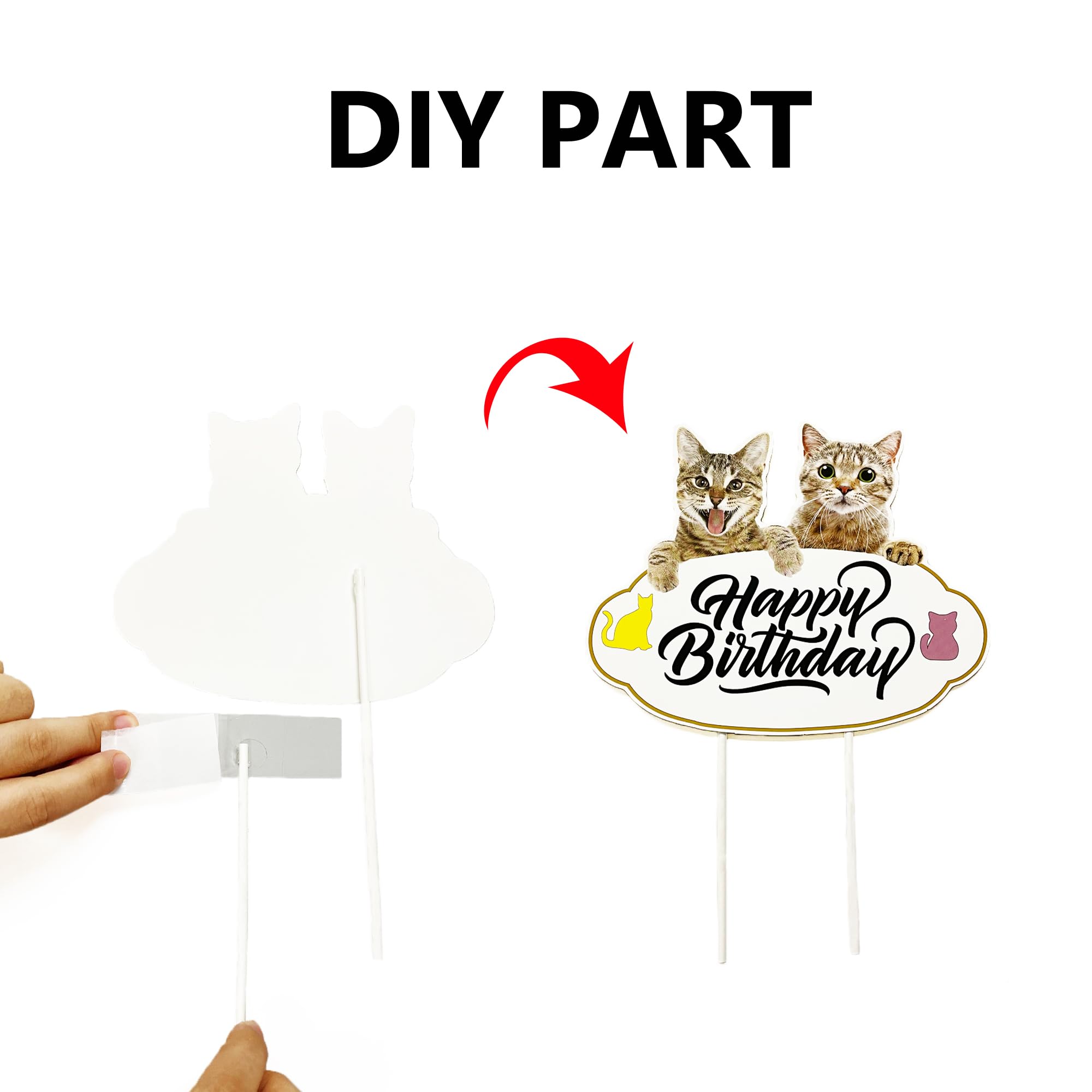 TSJ 42 PCS Cat Birthday Party Decorations Cat Theme Party Supplies Kitten Party Favors Include Cat Cupcake Toppers Happy Birthday Banner Cat Balloons - Image 5