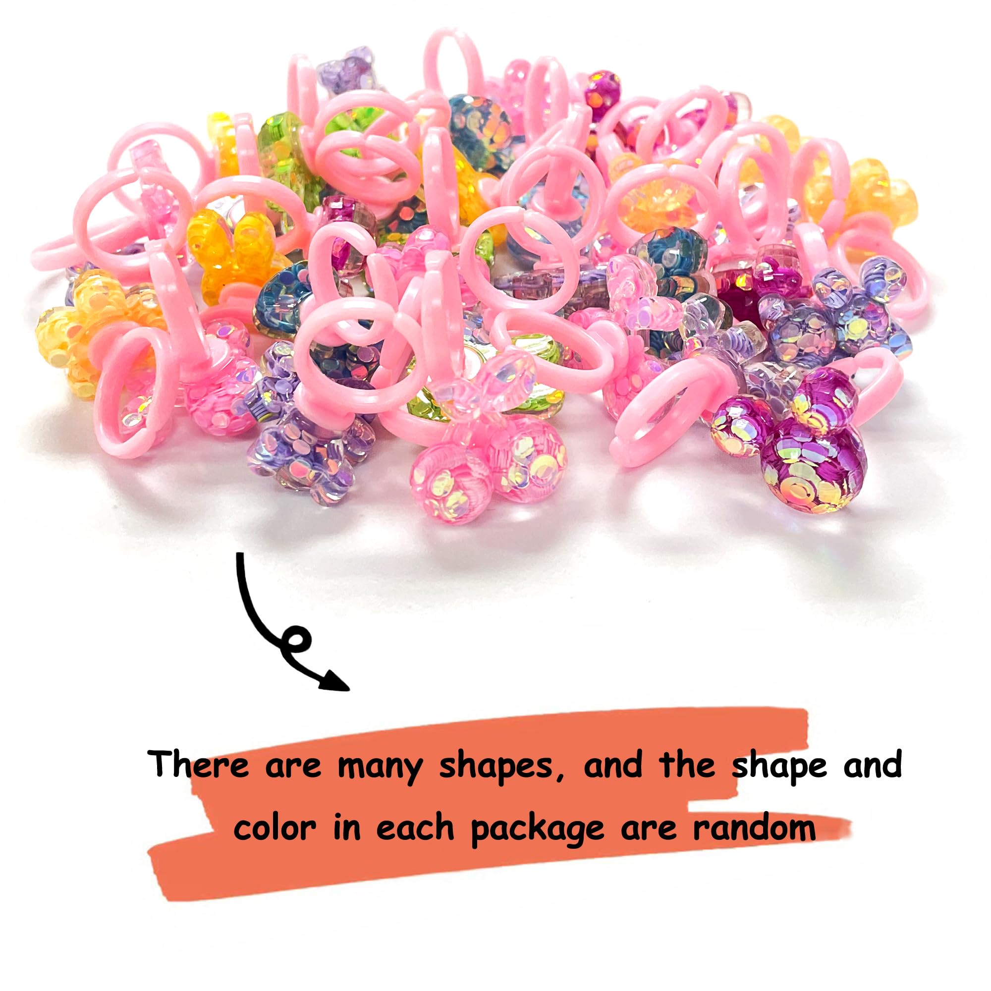 TSJ 50PCS Cupcake Topper Rings 3D Cake Decoration Toppers Plastic Colorful Rings Princess Dress Up Accessories for Party Favors - Image 5