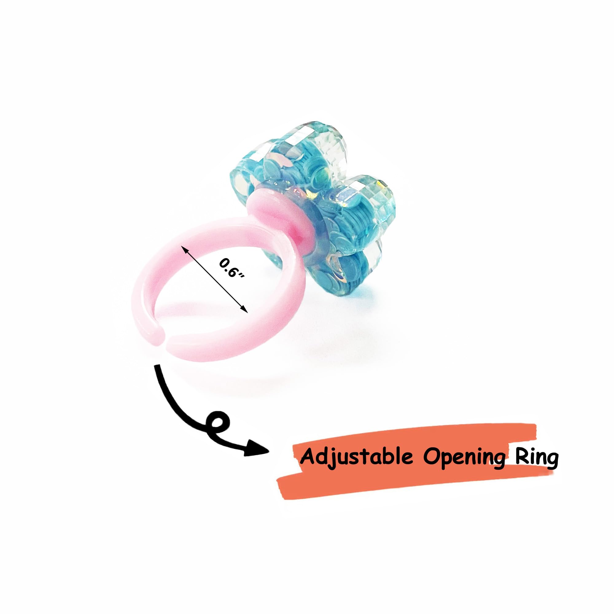 TSJ 50PCS Cupcake Topper Rings 3D Cake Decoration Toppers Plastic Colorful Rings Princess Dress Up Accessories for Party Favors - Image 6