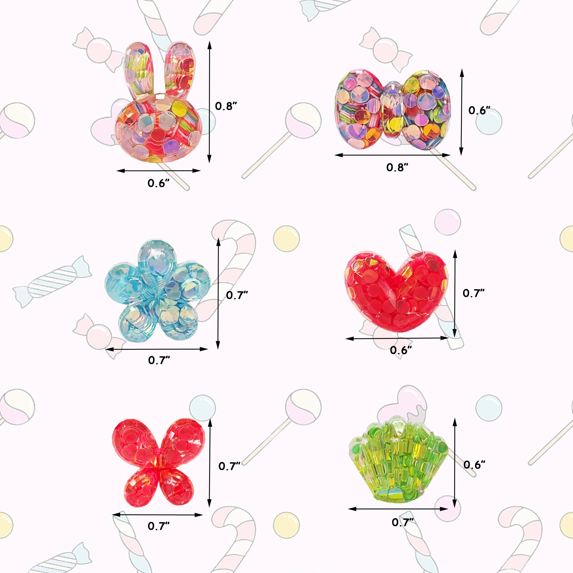 TSJ 50PCS Cupcake Topper Rings 3D Cake Decoration Toppers Plastic Colorful Rings Princess Dress Up Accessories for Party Favors - Image 7