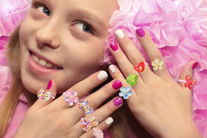 TSJ 50PCS Cupcake Topper Rings 3D Cake Decoration Toppers Plastic Colorful Rings Princess Dress Up Accessories for Party Favors - Image 8