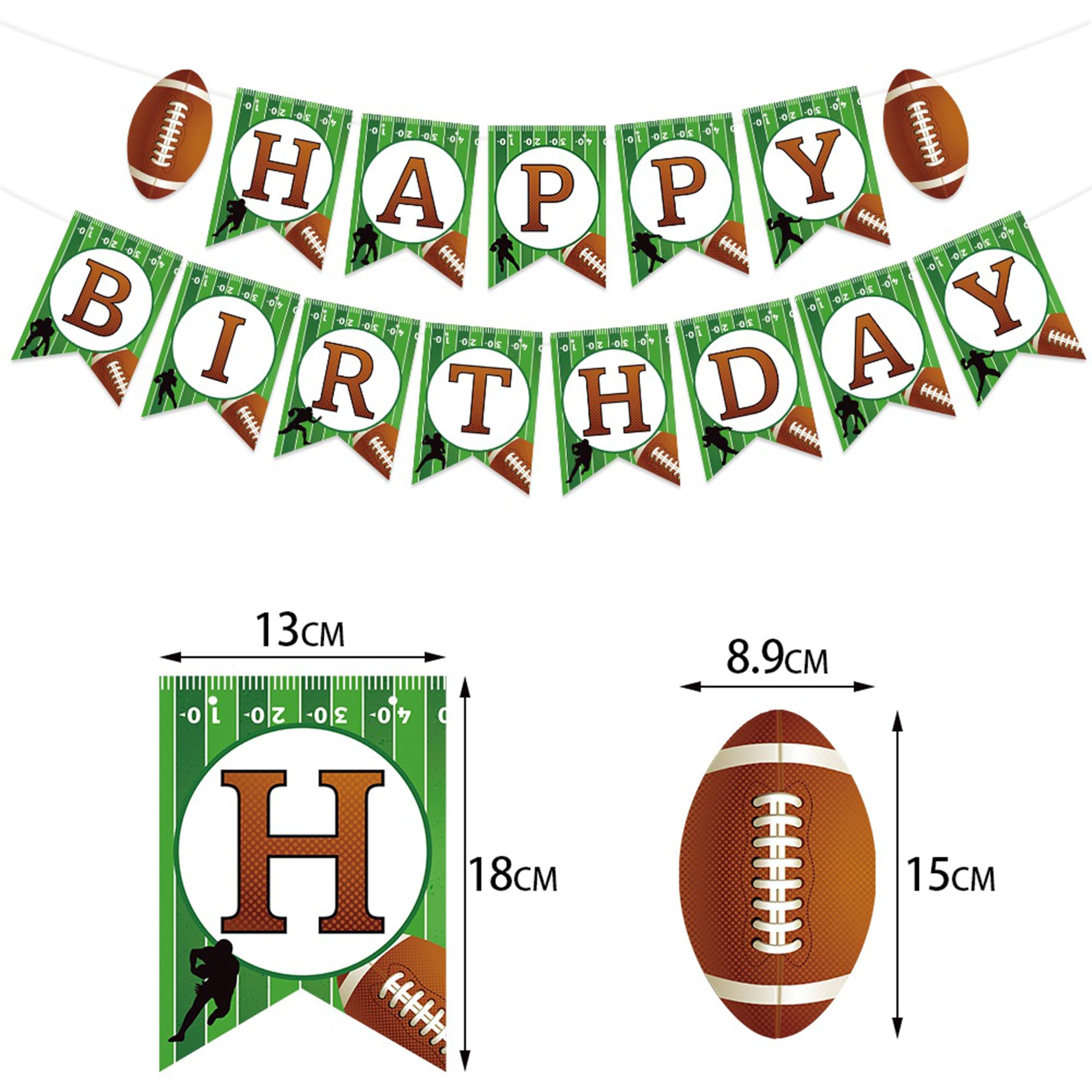 TSJ Football Happy Birthday Banner Football Themed Party Banner Sport Themed Garland Birthday Party Decorations - Image 5