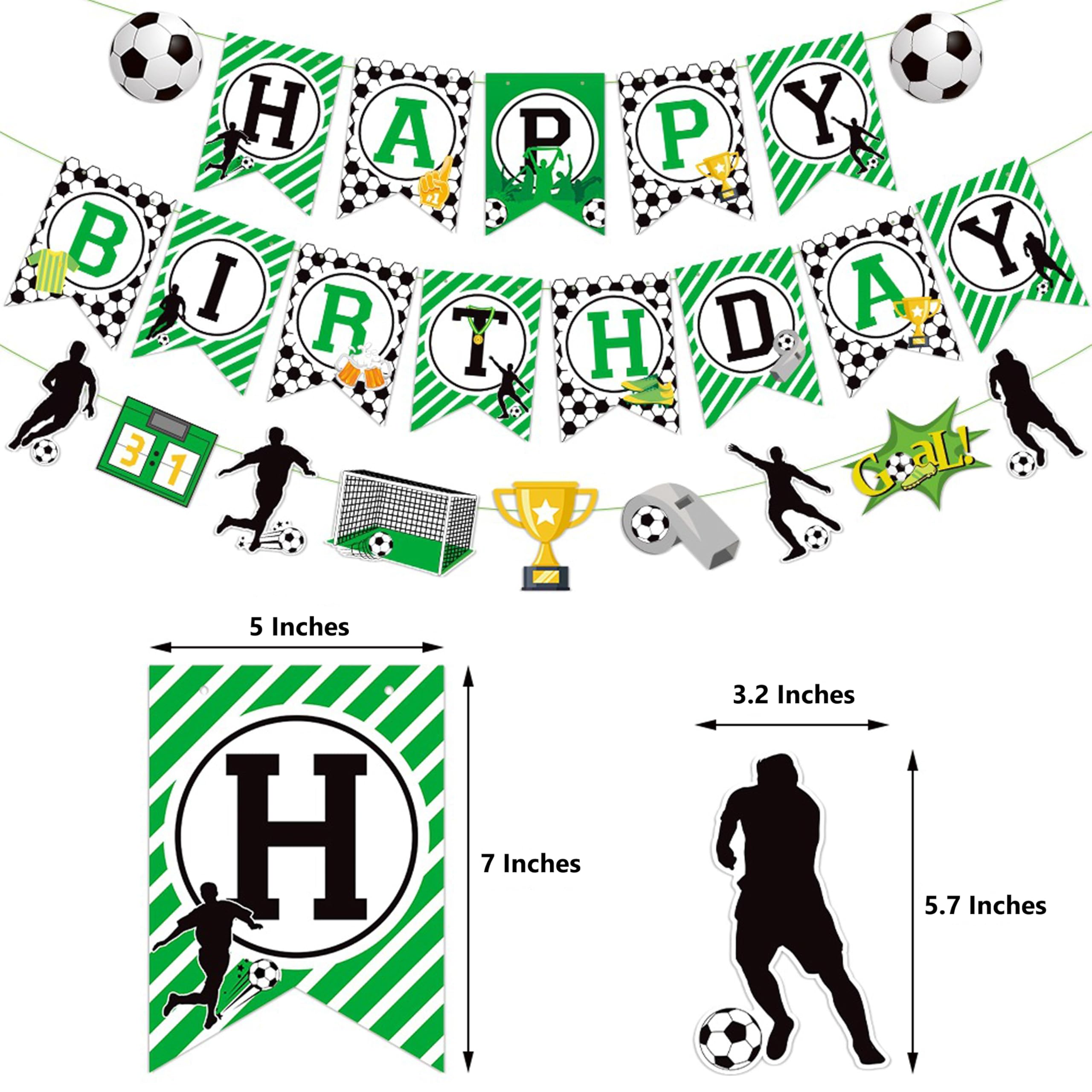 TSJ Soccer Happy Birthday Banner Soccer Hanging Banner Sport Themed Party Decoration - Image 5