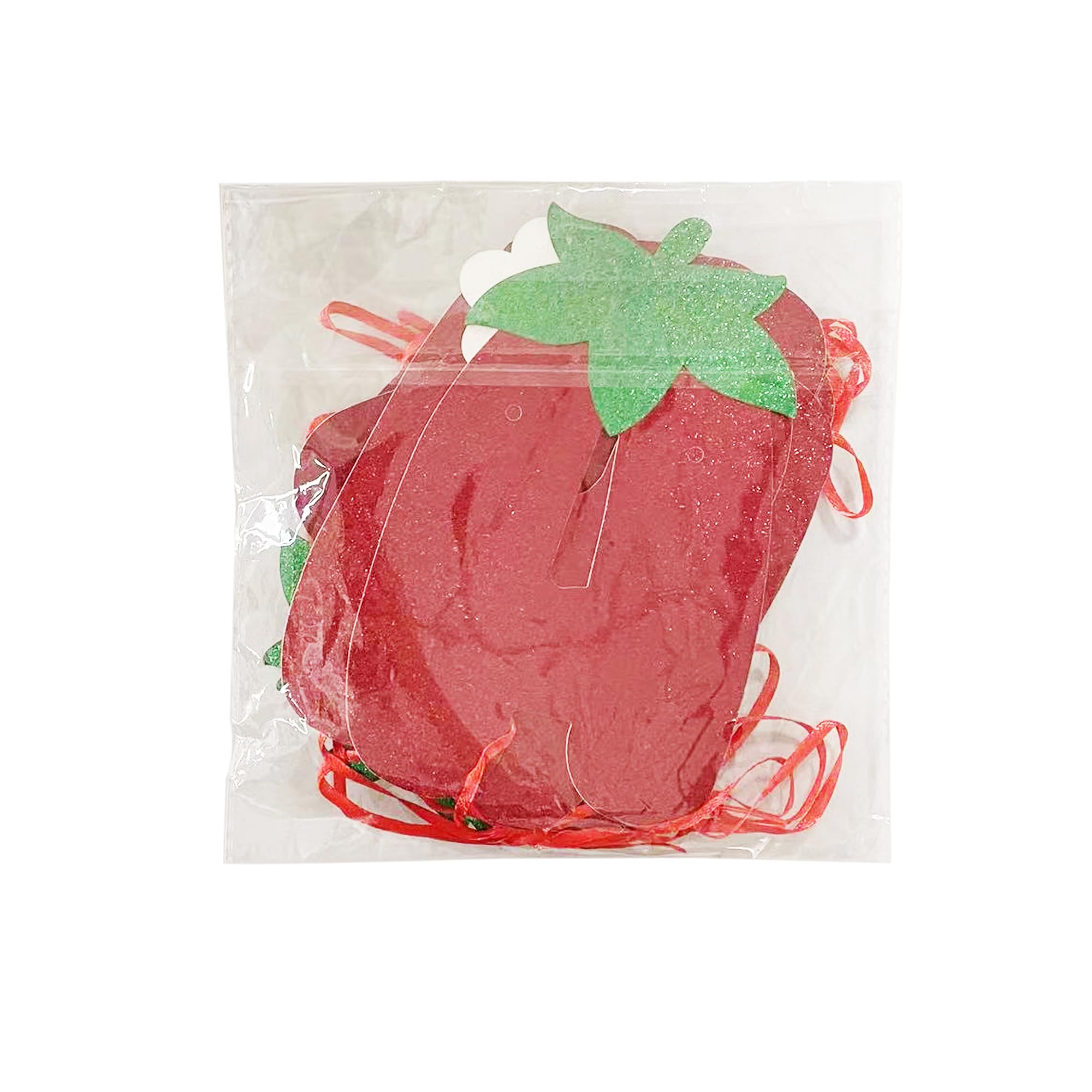TSJ Strawberry Happy Birthday Banner Glitter Strawberry Bunting Garland Berry Themed Birthday Decorations - Image 5